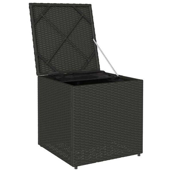 vidaXL Κουτί Μαξιλαριών Μαύρο 50 x 50 x 50 cm συνθετικό ρατάν