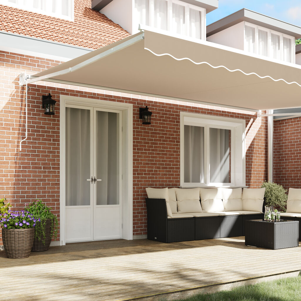vidaXL Αυτόματη Ανασυρόμενη Τέντα Μπεζ 500x300 cm
