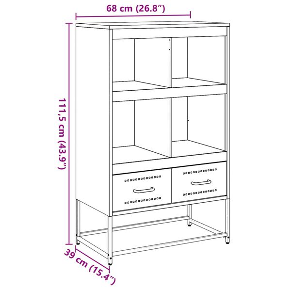 vidaXL Ντουλάπι Μουσταρδί 68x39x111,5 εκ. από Ατσάλι