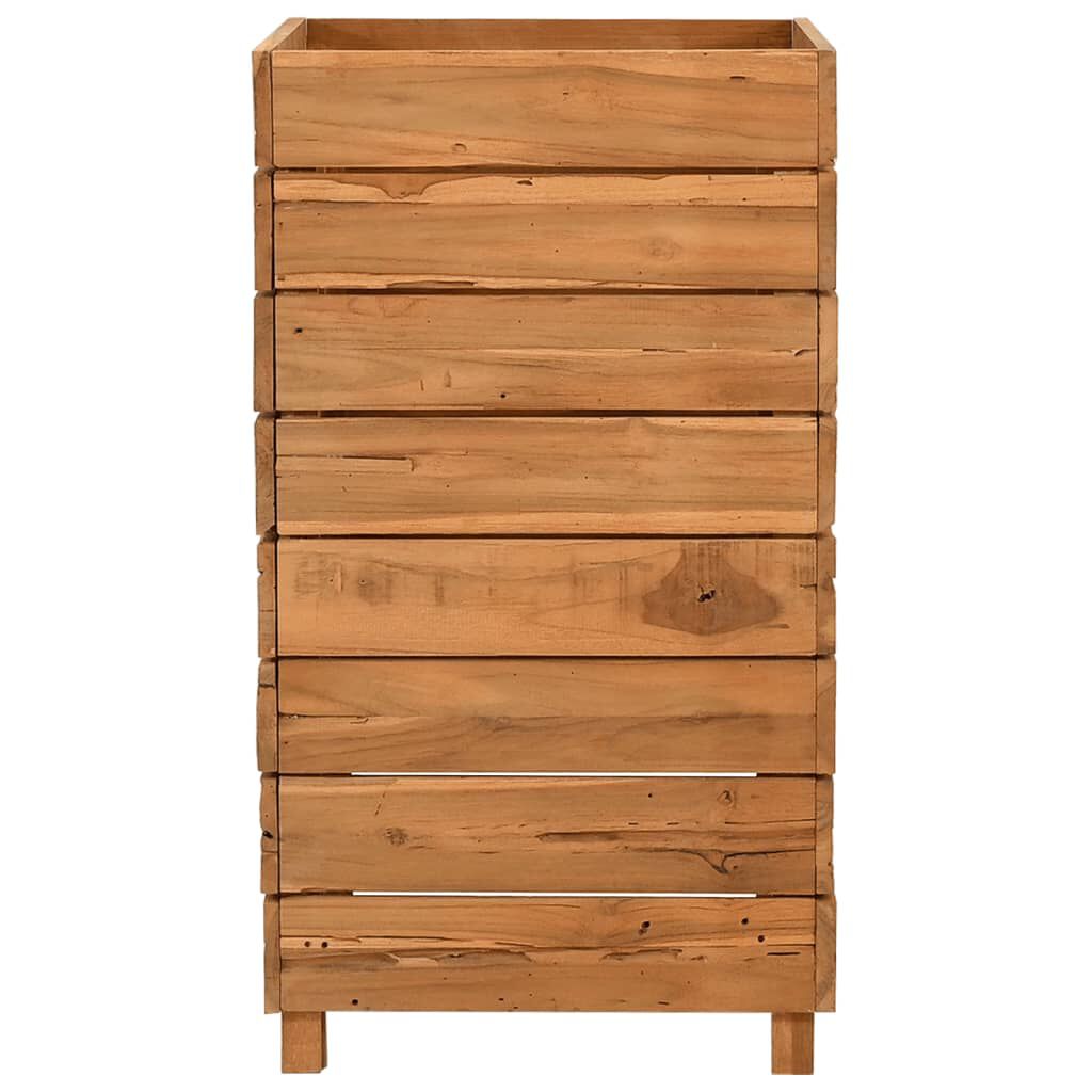 vidaXL Ζαρντινιέρα Υπερυψωμένη 50x40x72 εκ. Ανακυκλ. Ξύλο Teak/Ατσάλι