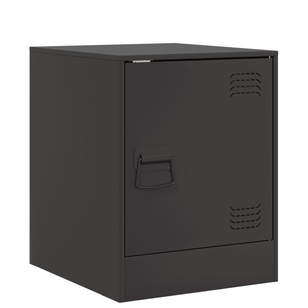 vidaXL Κομοδίνα 2 τεμ. Μαύρα 34,5 x 39 x 44 εκ. από Χάλυβα