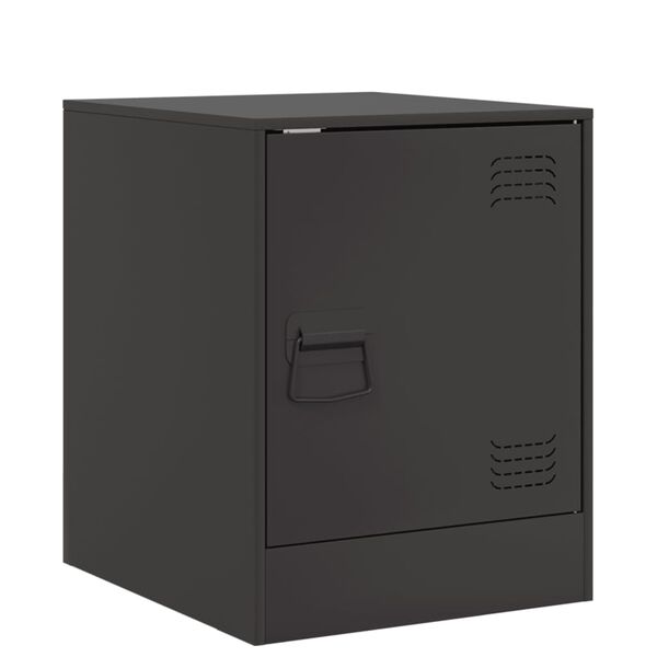 vidaXL Κομοδίνα 2 τεμ. Μαύρα 34,5 x 39 x 44 εκ. από Χάλυβα