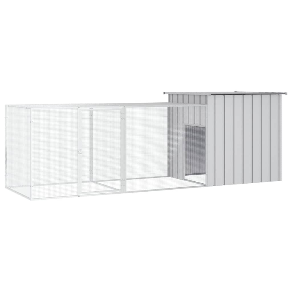 vidaXL Κοτέτσι - Κλουβί Γκρι 300x91x100 εκ. από Γαλβανισμένο Χάλυβα