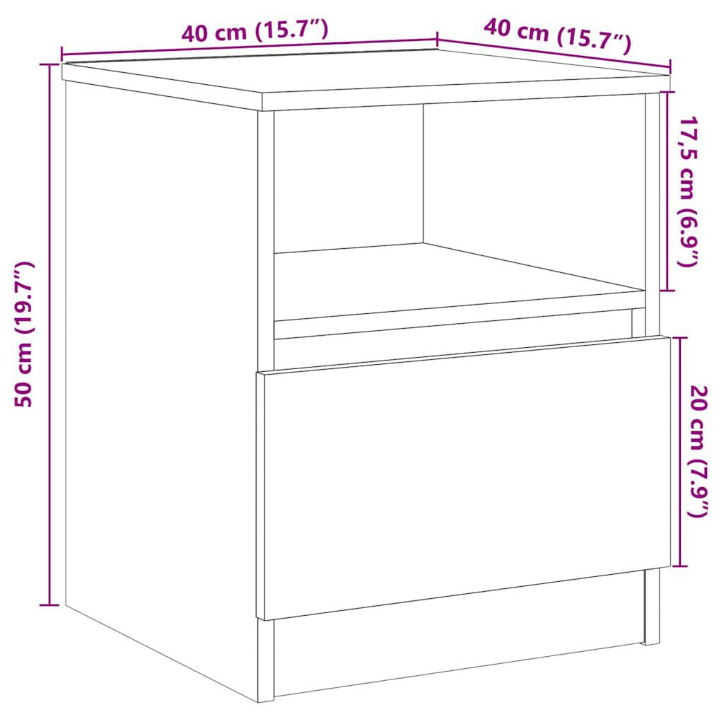 vidaXL Κομοδίνο ντουλάπι Artisan Oak 40x40x50 cm Κατασκευασμένο ξύλο