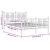 vidaXL Πλαίσιο Κρεβατιού με Κεφαλάρι&Ποδαρικό Λευκό 120x190εκ. Μέταλλο