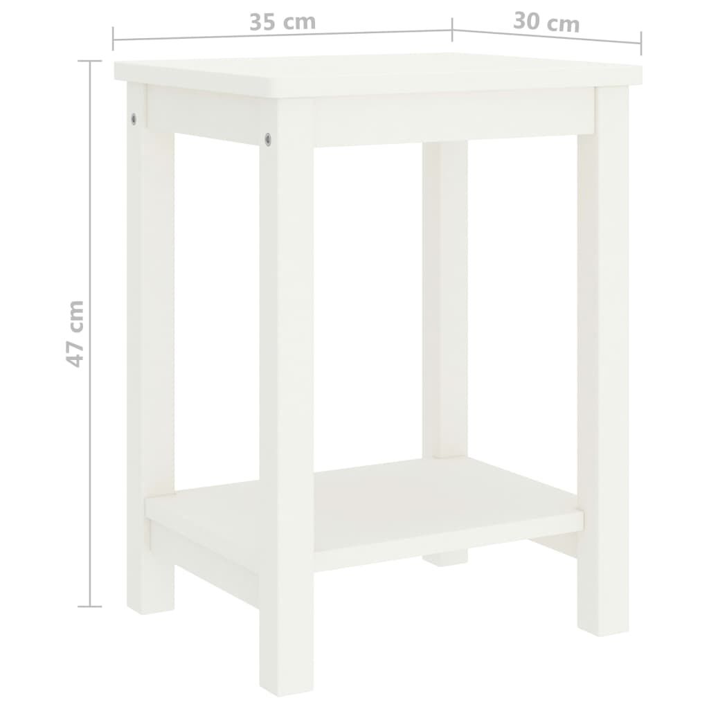 vidaXL Κομοδίνο Λευκό 35 x 30 x 47 εκ. από Μασίφ Ξύλο Πεύκου