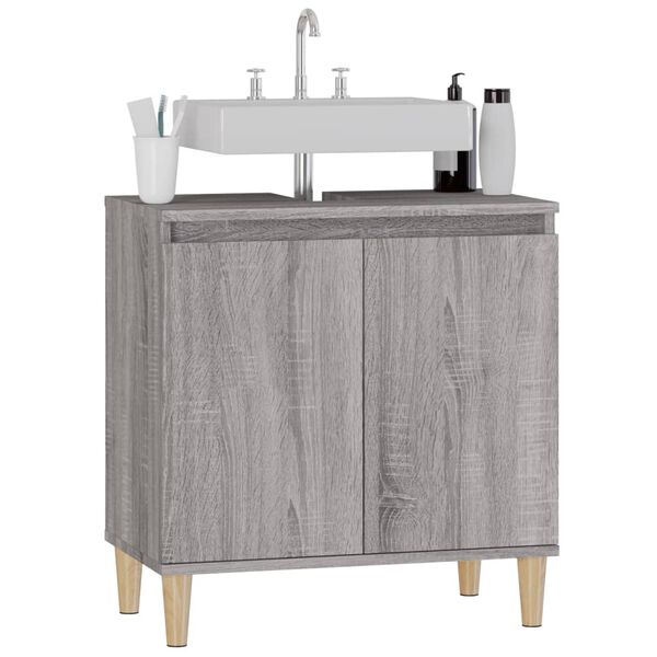 vidaXL Ντουλάπι Νιπτήρα Grey Sonoma 58 x 33 x 60 εκ. Επεξεργ. Ξύλο