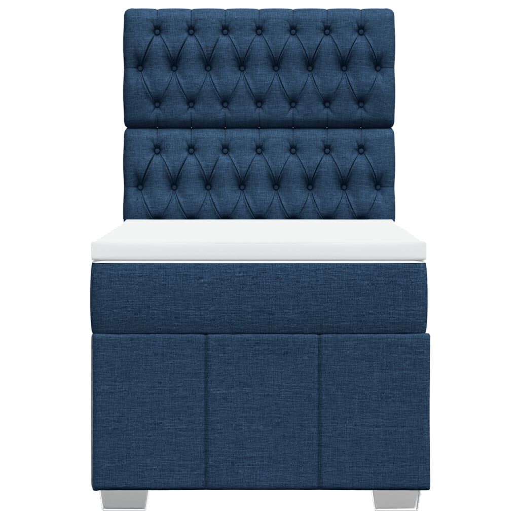 vidaXL Κρεβάτι Boxspring με Στρώμα Μπλε 80x200 εκ. Υφασμάτινο