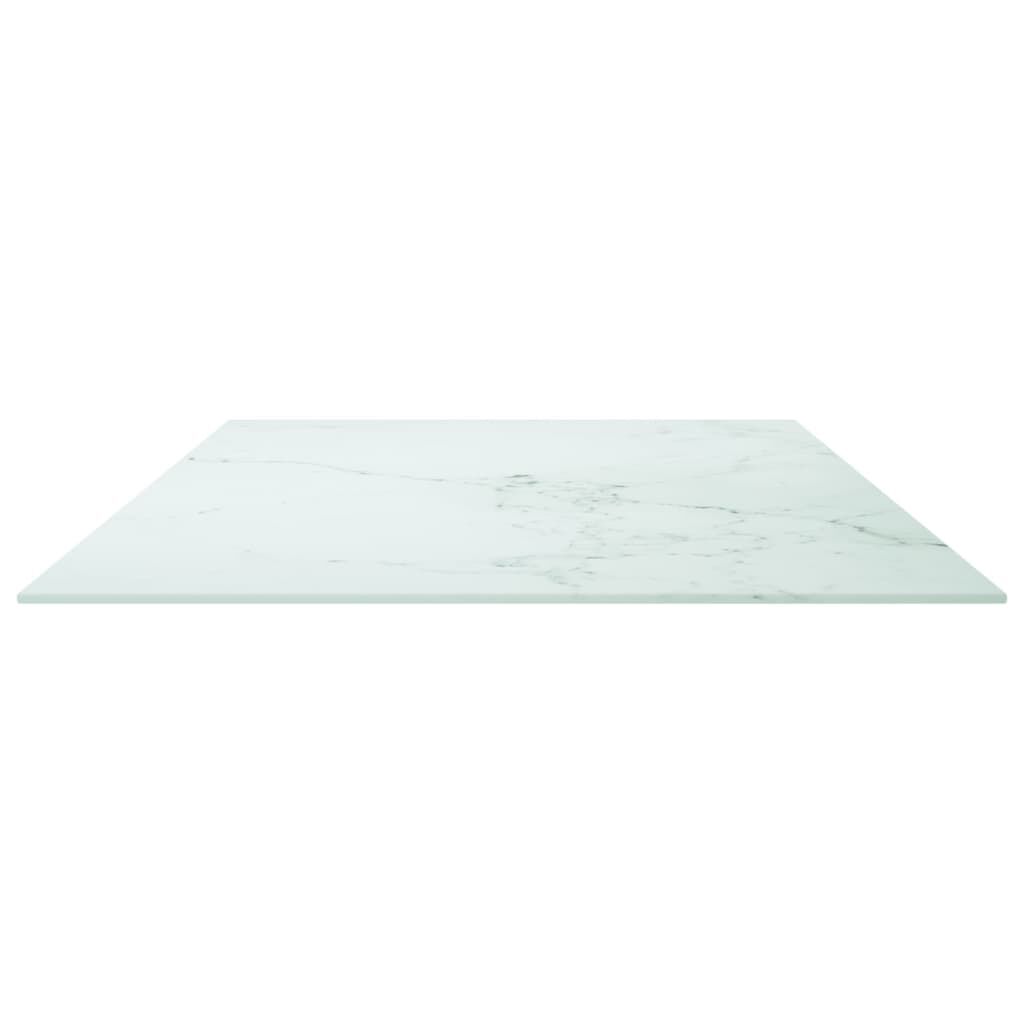 vidaXL Επιφάνεια Τραπεζιού Λευκή 120x65εκ 8χιλ Ψημ. Γυαλί Μαρμ. Σχέδιο
