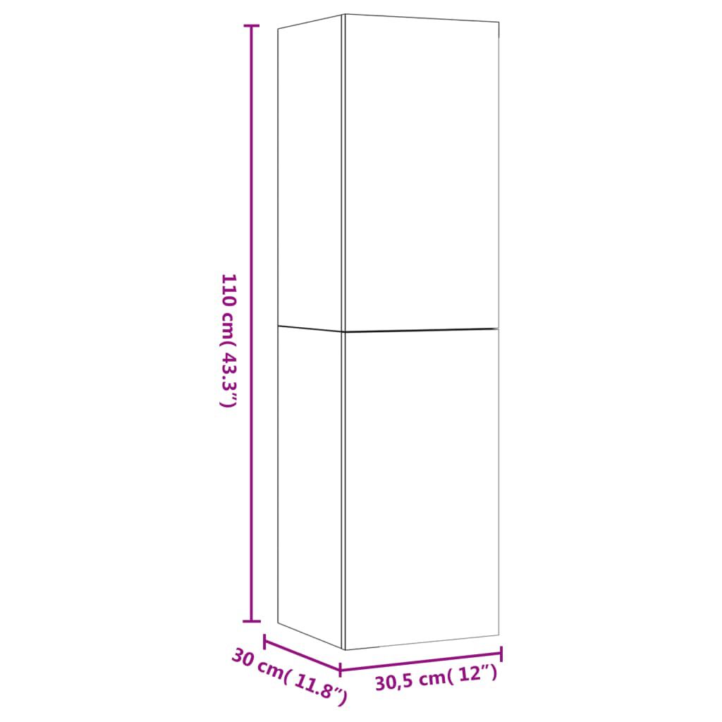 vidaXL Έπιπλο Τηλεόρασης 2 τεμ. Sonoma Δρυς 30,5x30x110εκ. Επεξ. Ξύλο