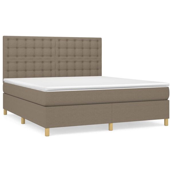 vidaXL &Kappa;&rho;&epsilon;&beta;ά&tau;&iota; Boxspring &mu;&epsilon; &Sigma;&tau;&rho;ώ&mu;&alpha; Taupe 160x200 &epsilon;&kappa;. &Upsilon;&phi;&alpha;&sigma;&mu;ά&tau;&iota;&nu;&omicron;
