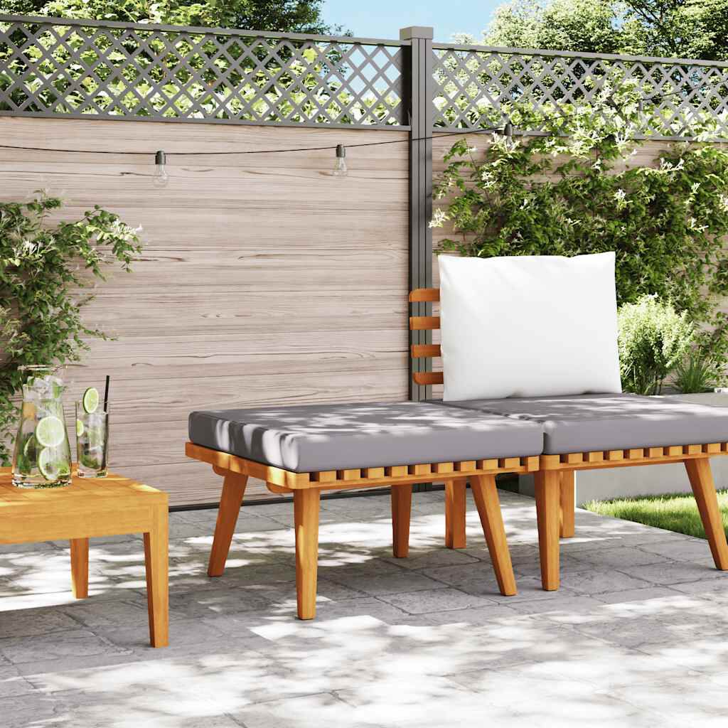 vidaXL Υποπόδιο Κήπου 60x60x29 εκ. από Μασίφ Ξύλο Ακακίας με Μαξιλάρι