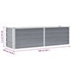 vidaXL Ζαρντινιέρα Υπερυψωμένη Γκρι 160x40x45 εκ. Γαλβανισμ. Χάλυβας