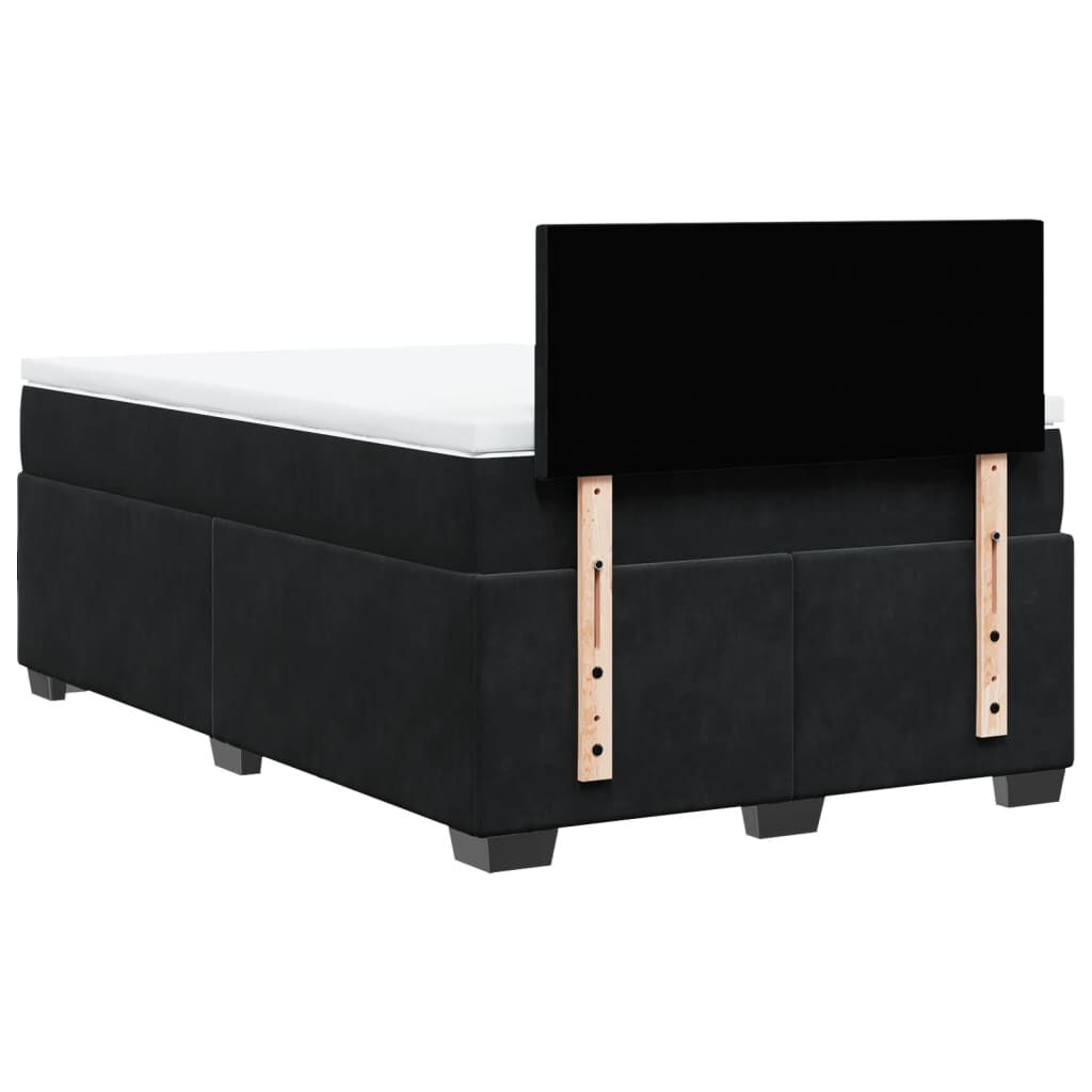 vidaXL Κρεβάτι Boxspring με Στρώμα Μαύρο 120 x 200 εκ. Βελούδινο