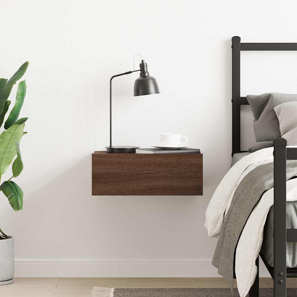 vidaXL Κομοδίνο Κρεμαστά Καφέ Δρυς 40x30x15 εκ. Επεξεργ. Ξύλο
