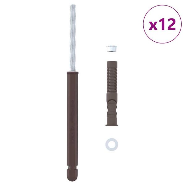 vidaXL &Beta;&rho;&alpha;&chi;ί&omicron;&nu;&epsilon;&sigmaf; Floating Shelf 12 pcs &Mu;&pi;&epsilon;&zeta; &Oslash;12 x 190 mm &Alpha;&tau;&sigma;ά&lambda;&iota;