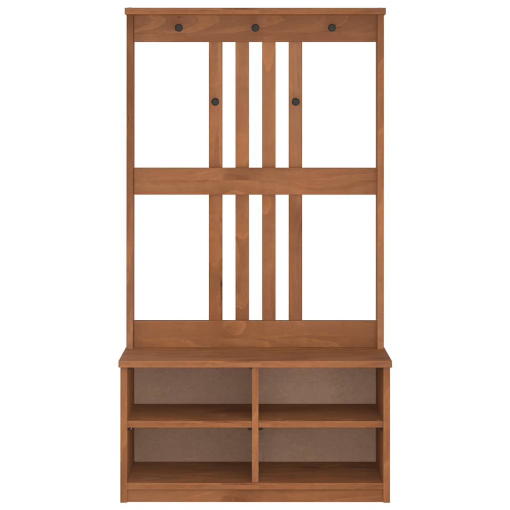 vidaXL Δέντρο χωλ "SANDNES" 87x40x159,5 εκ. Πεύκο μασίφ ξύλο