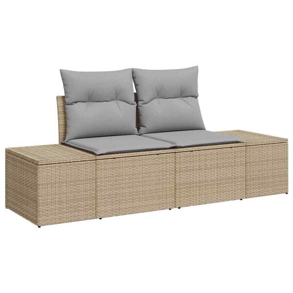 vidaXL Σετ Καναπέ Κήπου 4 pcs Μπεζ 55 x 62 x 69 εκ Πολυ ράταν