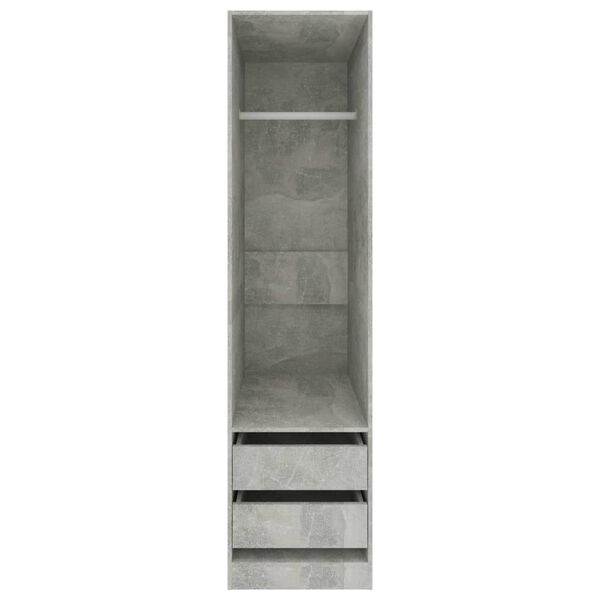 vidaXL Ντουλάπα με Συρτάρια Γκρι Σκυροδέματος 50x50x200 εκ Επεξ. Ξύλο
