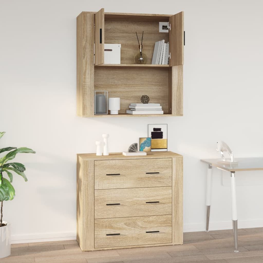 vidaXL Ντουλάπι Τοίχου Sonoma Δρυς 80x33x80 εκ. Επεξεργασμένο Ξύλο