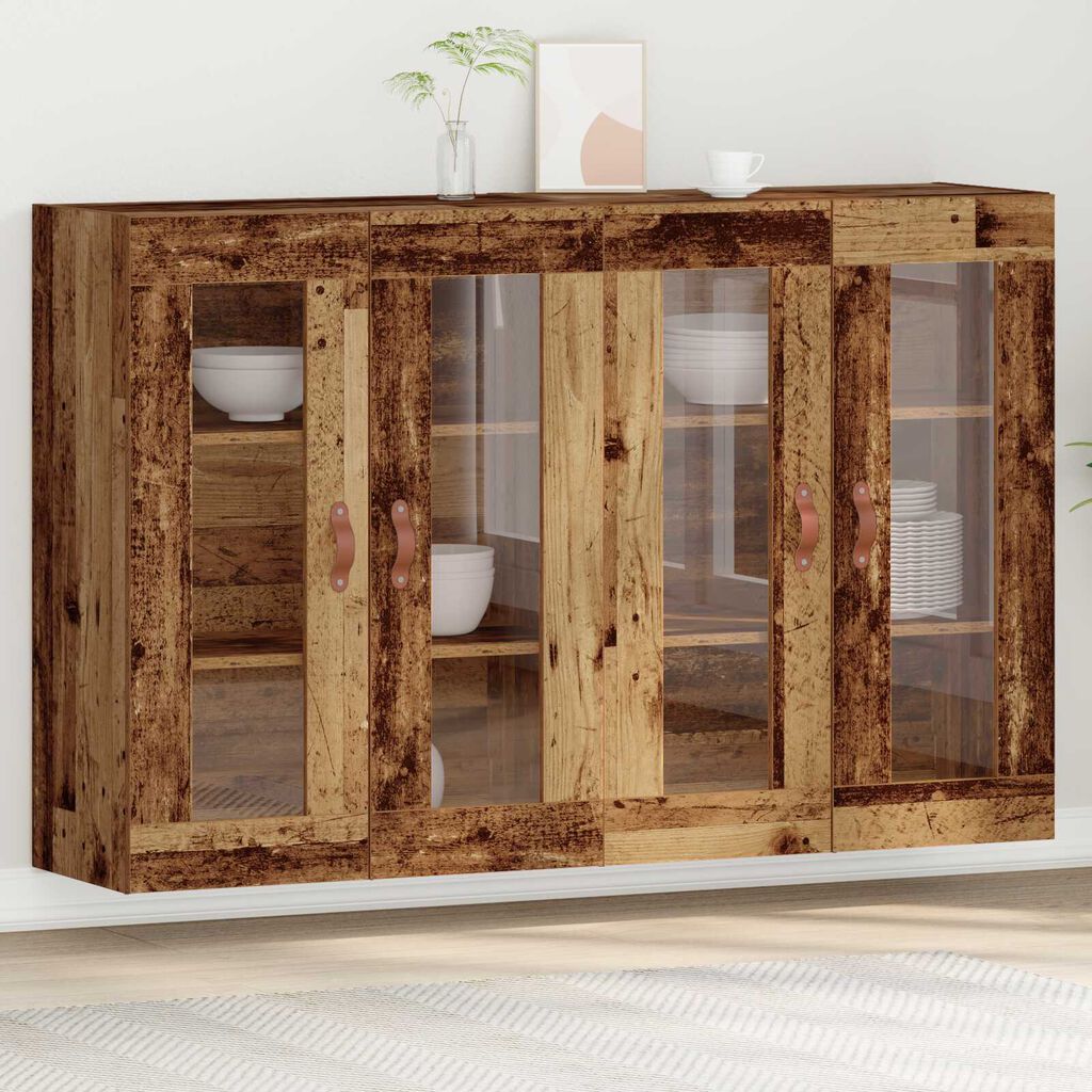 vidaXL Ντουλάπες τοίχου 2 τεμ. παλιού ξύλου, 69.5x34x90 εκ. από ξύλο.
