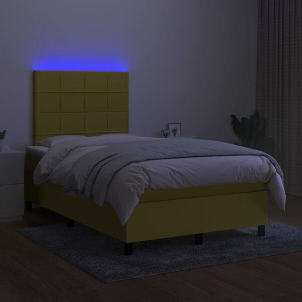 vidaXL &Kappa;&rho;&epsilon;&beta;ά&tau;&iota; Boxspring &mu;&epsilon; &Sigma;&tau;&rho;ώ&mu;&alpha; & LED &Pi;&rho;ά&sigma;&iota;&nu;&omicron; 120x200 &epsilon;&kappa; &Upsilon;&phi;&alpha;&sigma;&mu;ά&tau;&iota;&nu;&omicron;