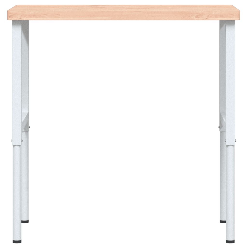 vidaXL Πάγκος Εργασίας Ορθογώνιος 100x60x(73-99,5) εκ Μασίφ Ξύλο Οξιάς
