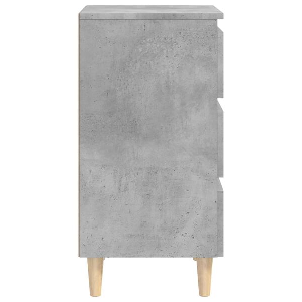 vidaXL Κομοδίνο Γκρι Σκυροδέματος 40 x 35 x 69 εκ. Μασίφ Ξύλινα Πόδια