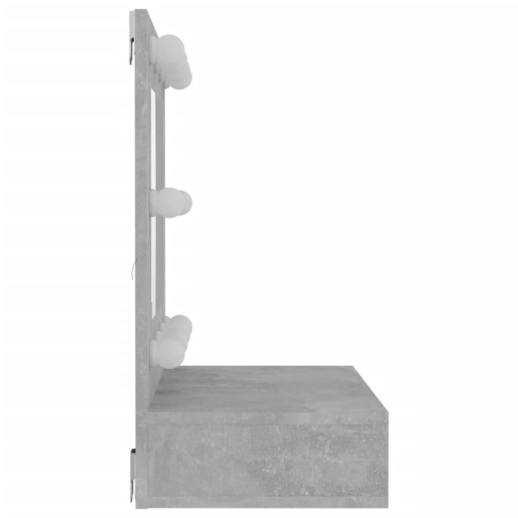 vidaXL Έπιπλο Καθρέπτη με LED Γκρι Σκυροδέματος 60x31,5x62 εκ.