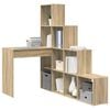 vidaXL Γωνιακό γραφείο με ράφι Sonoma Δρυς 101.5 x 149.5 x 149.5 εκ.