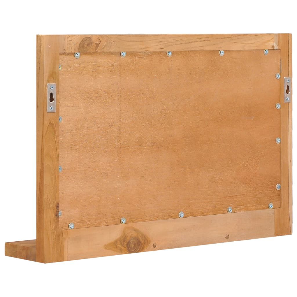vidaXL Καθρέφτης Τοίχου με Ράφι 60 x 12 x 40 εκ. από Μασίφ Ξύλο Teak