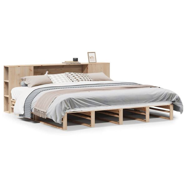 vidaXL Κρεβάτι Βιβλιοθήκη Χωρίς Στρώμα 180x200 εκ Μασίφ Ξύλο