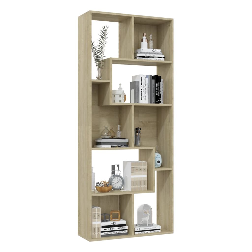 vidaXL Βιβλιοθήκη Χρώμα Sonoma Δρυς 67x24x161 εκ. από Επεξ. Ξύλο