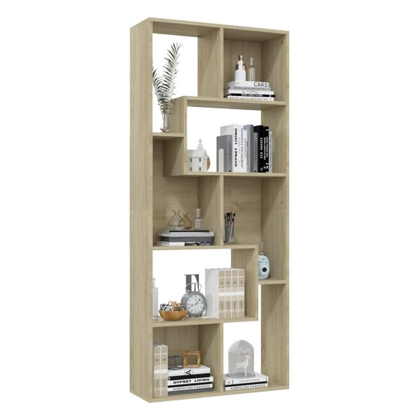 vidaXL Βιβλιοθήκη Χρώμα Sonoma Δρυς 67x24x161 εκ. από Επεξ. Ξύλο