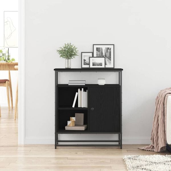 vidaXL Πλαϊνό γραφείο Μαύρη δρυς 69 x 35 x 80 εκ Επεξεργασμένο ξύλο