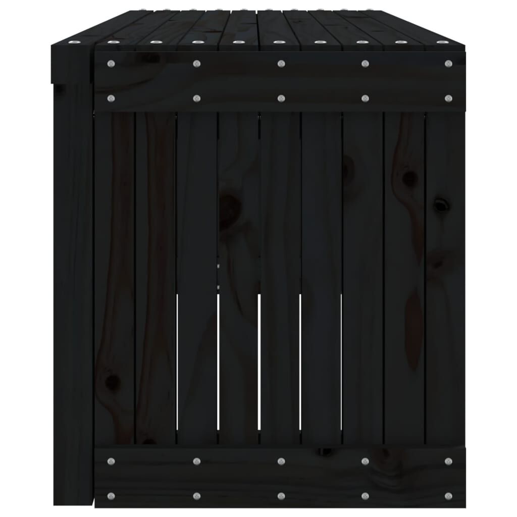 vidaXL Παγκάκι Κήπου Επεκτάσιμο Μαύρο 212,5x40,5x45εκ. Μασίφ Πεύκο