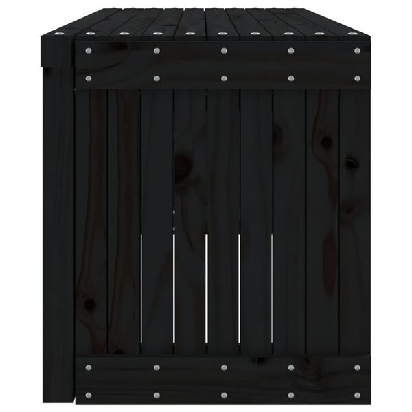 vidaXL Παγκάκι Κήπου Επεκτάσιμο Μαύρο 212,5x40,5x45εκ. Μασίφ Πεύκο