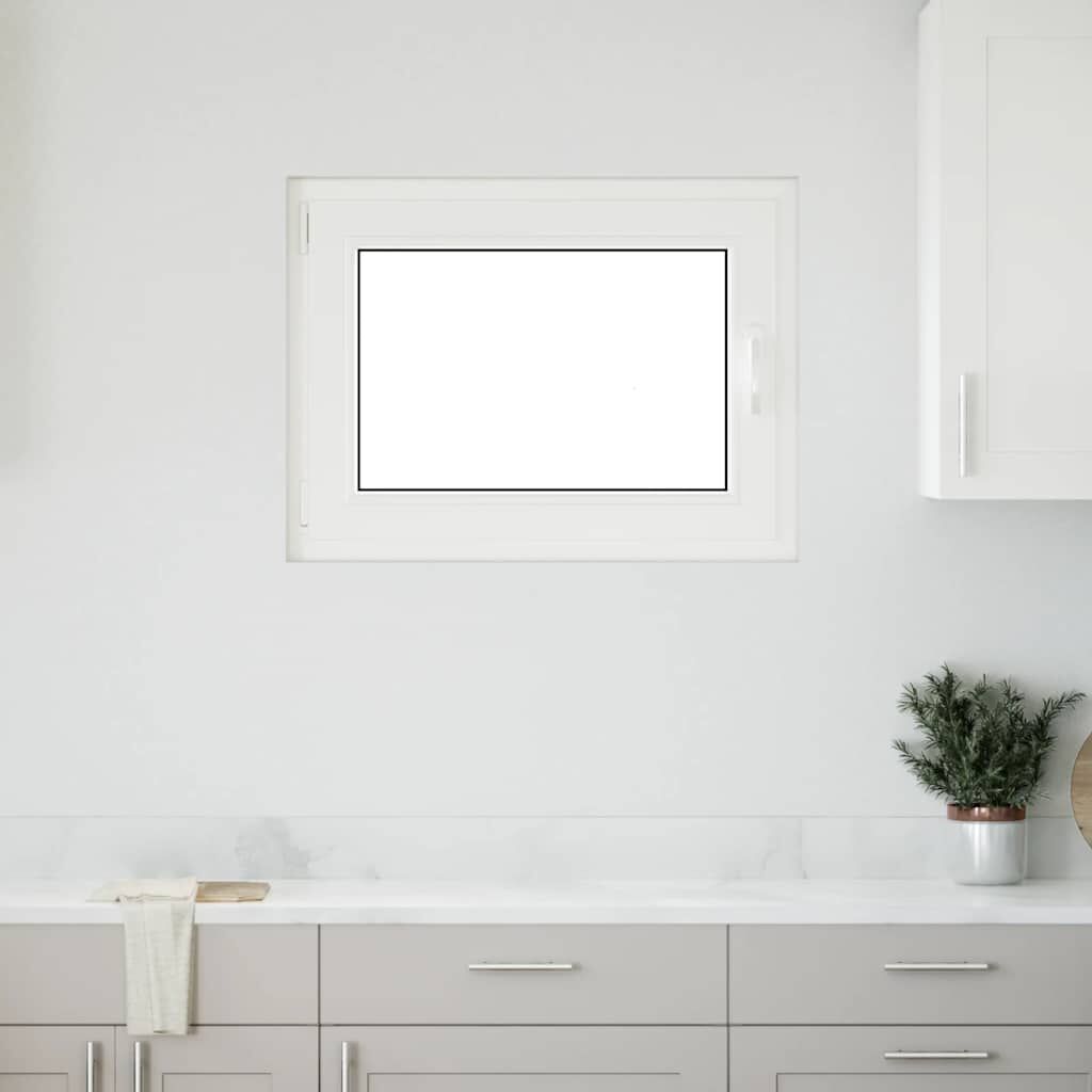 vidaXL Παράθυρο Υπογείου "RISOR" 80x70 εκ. Ανακλινόμενο & Περιστρεφόμενο DIN Αριστερά Λευκό