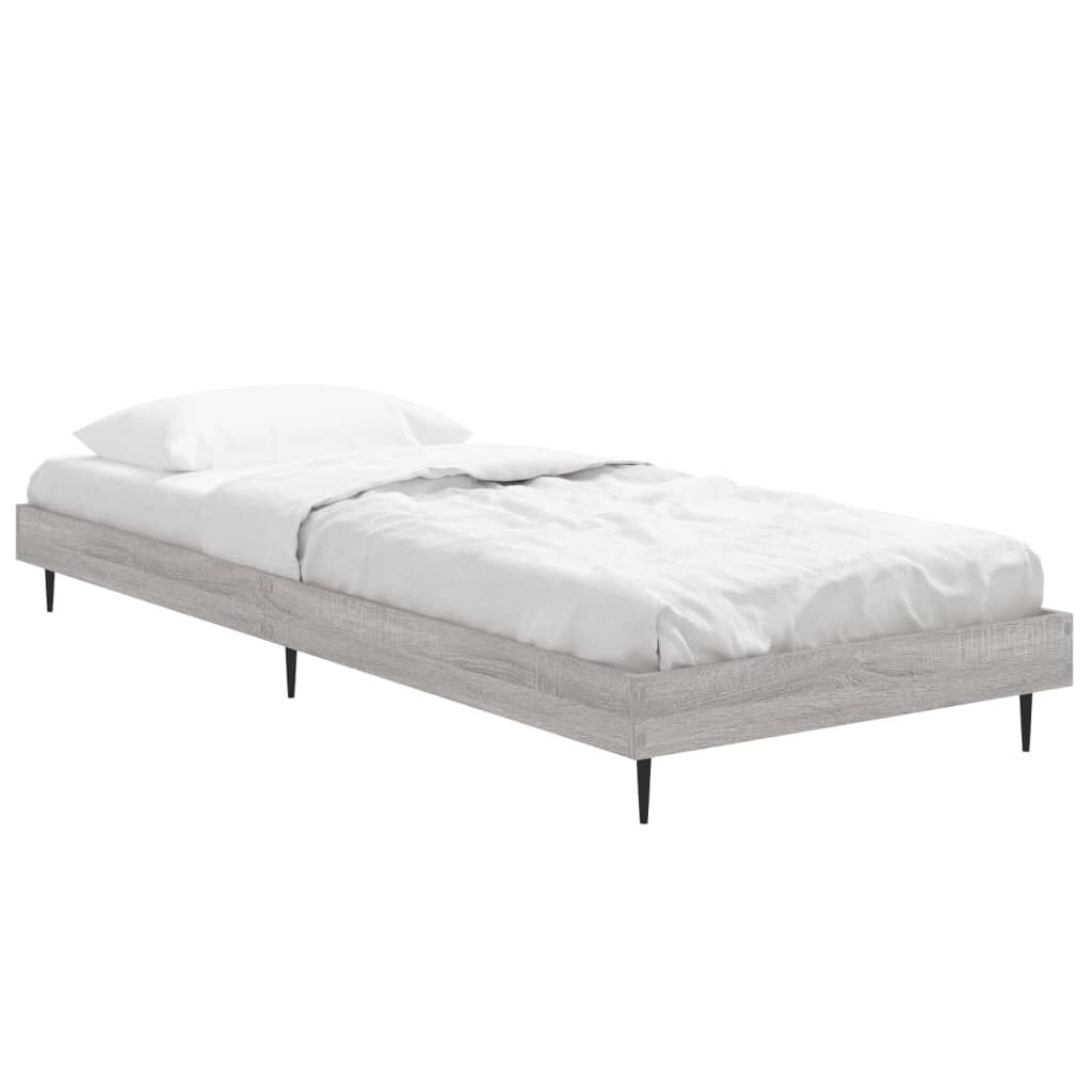 vidaXL Πλαίσιο Κρεβατιού Γκρι Sonoma 75x190 εκ. Επεξεργασμένο Ξύλο