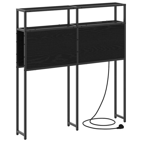 vidaXL Κεφαλάρι Αποθήκης Μαύρη δρυς 80 cm Επεξεργασμένο ξύλο