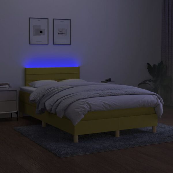 vidaXL &Kappa;&rho;&epsilon;&beta;ά&tau;&iota; Boxspring &mu;&epsilon; &Sigma;&tau;&rho;ώ&mu;&alpha; & LED &Pi;&rho;ά&sigma;&iota;&nu;&omicron; 120x200 &epsilon;&kappa; &Upsilon;&phi;&alpha;&sigma;&mu;ά&tau;&iota;&nu;&omicron;