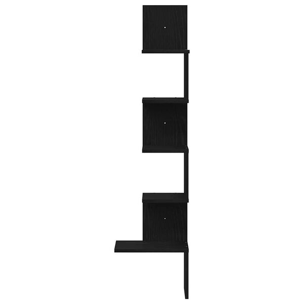 Γωνιακό ράφι τοίχου vidaXL Μαύρο 32x32x127,5 cm Κατασκευασμένο ξύλο