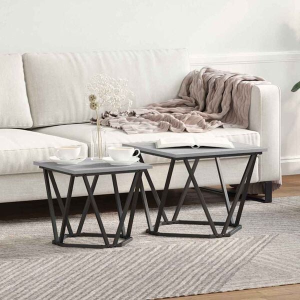 vidaXL Σετ βοηθητικά τραπεζάκια 2 pcs Γκρι sonoma 50 x 50 x 40 cm
