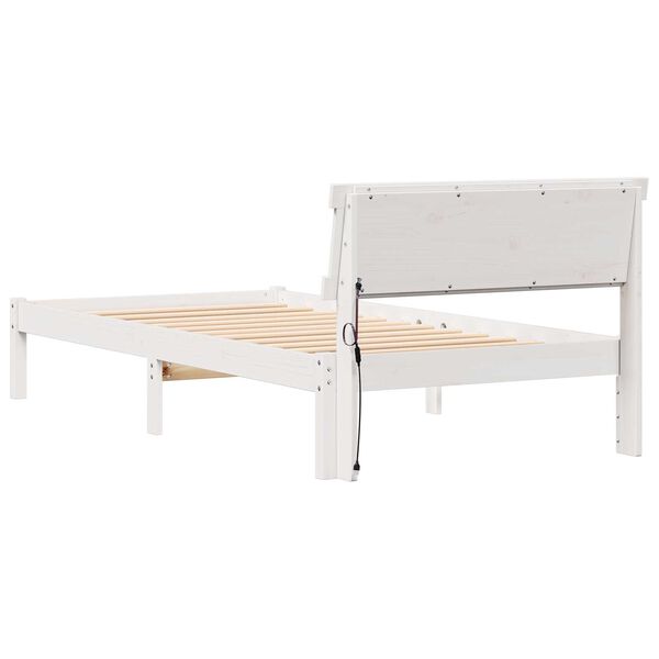 vidaXL Σκελετός Κρεβατιού Λευκό 90 x 190 cm Συμπαγές ξύλο πεύκου