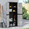 vidaXL Ντουλάπι Αποθ. Εξ. Χώρου Γκρι/Μαύρο 65x37x165εκ. Πολυπροπυλένιο