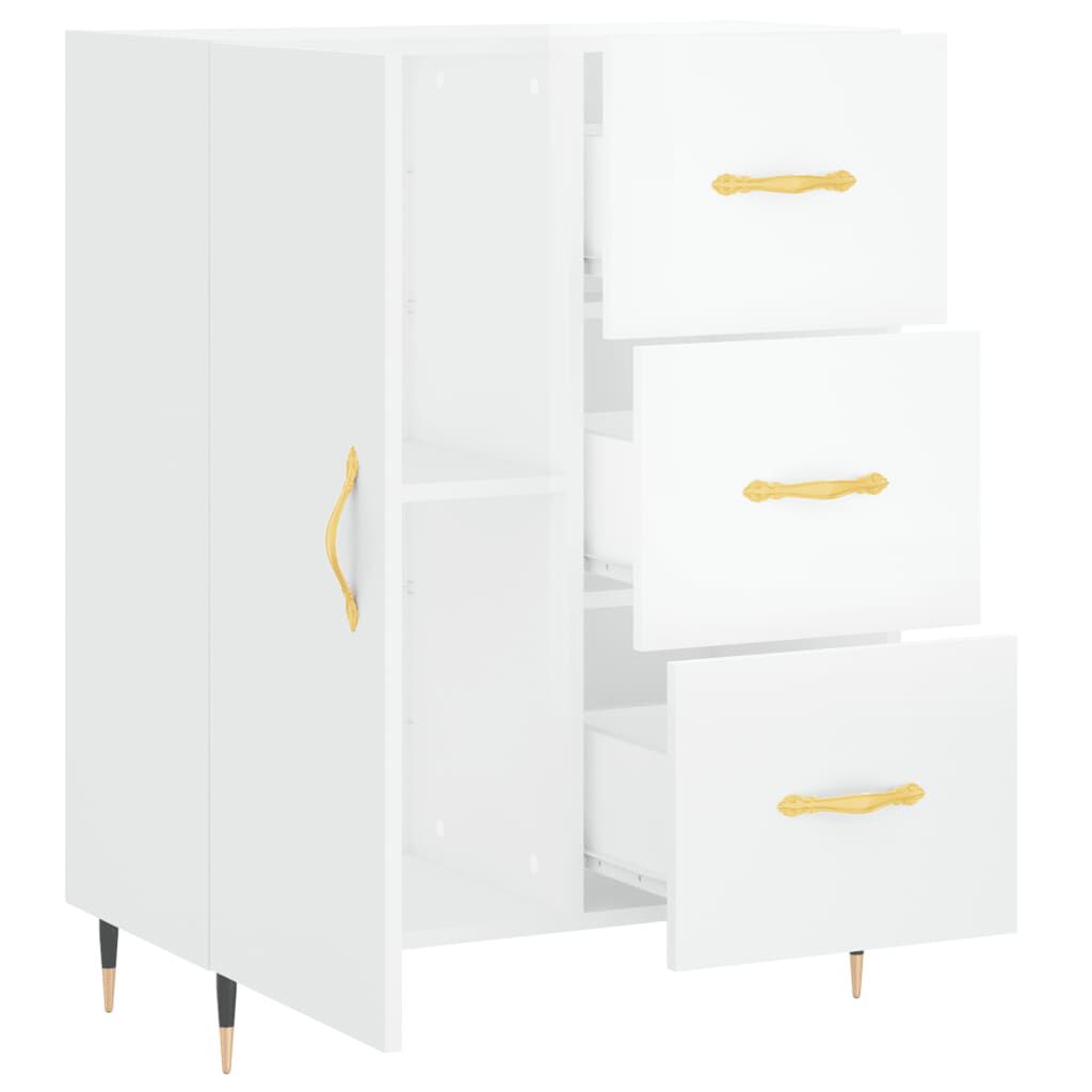 vidaXL Ντουλάπι Γυαλιστερό Λευκό 69,5x34x90 εκ. Επεξεργασμένο Ξύλο