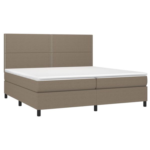 vidaXL &Kappa;&rho;&epsilon;&beta;ά&tau;&iota; Boxspring &mu;&epsilon; &Sigma;&tau;&rho;ώ&mu;&alpha; Taupe 200x200 &epsilon;&kappa;. &Upsilon;&phi;&alpha;&sigma;&mu;ά&tau;&iota;&nu;&omicron;
