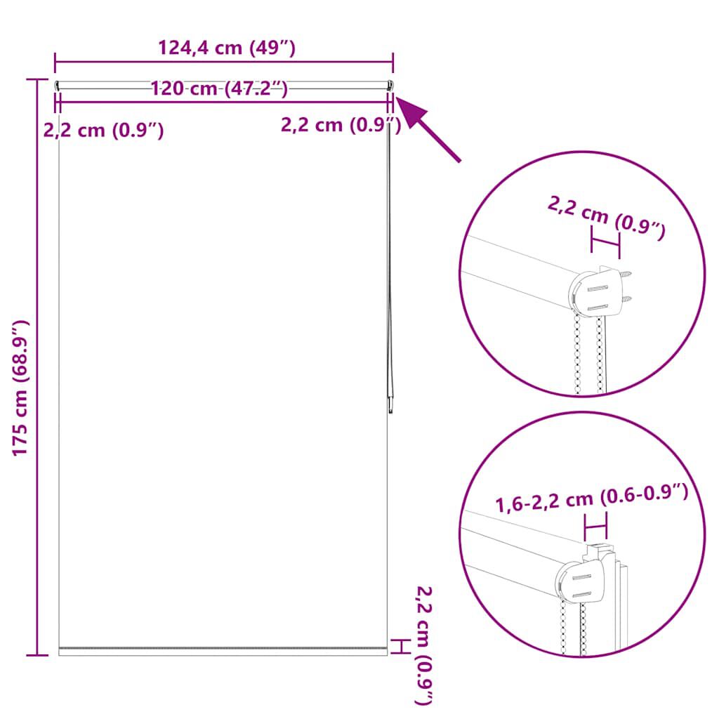 Στόρι Συσκότισης Ρόλερ Μαύρο 120 x 175 εκ.