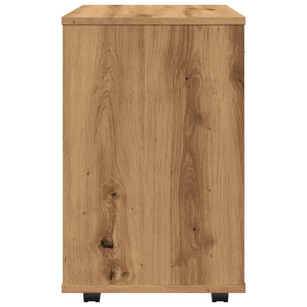 vidaXL Ντουλάπι Τροχήλατο Αρτισιανή Δρυς 46x36x59 εκ. Επεξεργ. Ξύλο
