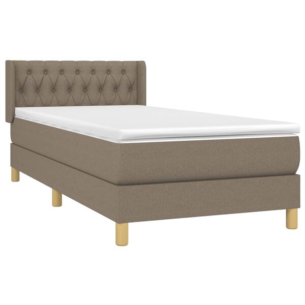 vidaXL &Kappa;&rho;&epsilon;&beta;ά&tau;&iota; Boxspring &mu;&epsilon; &Sigma;&tau;&rho;ώ&mu;&alpha; Taupe 90x200 &epsilon;&kappa;. &Upsilon;&phi;&alpha;&sigma;&mu;ά&tau;&iota;&nu;&omicron;